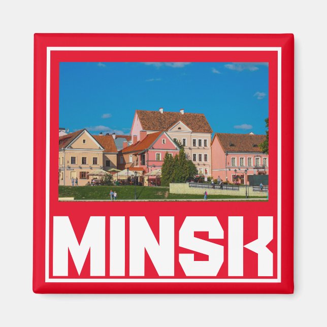 Imán Minsk Architecture Cityscape Magnet de Bielorrusia (Frente)