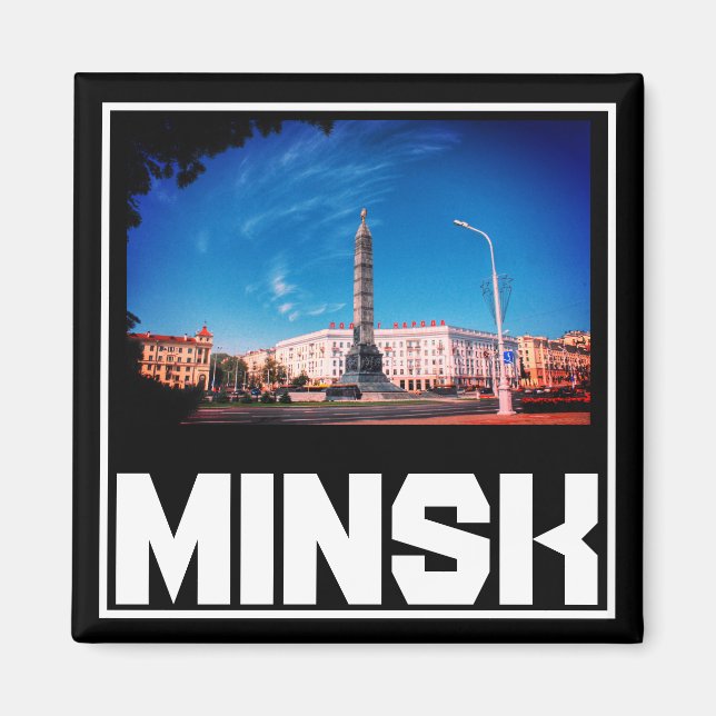 Imán Minsk Architecture Cityscape Magnet de Bielorrusia (Frente)