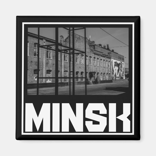 Imán Minsk Architecture Cityscape Magnet de Bielorrusia (Frente)