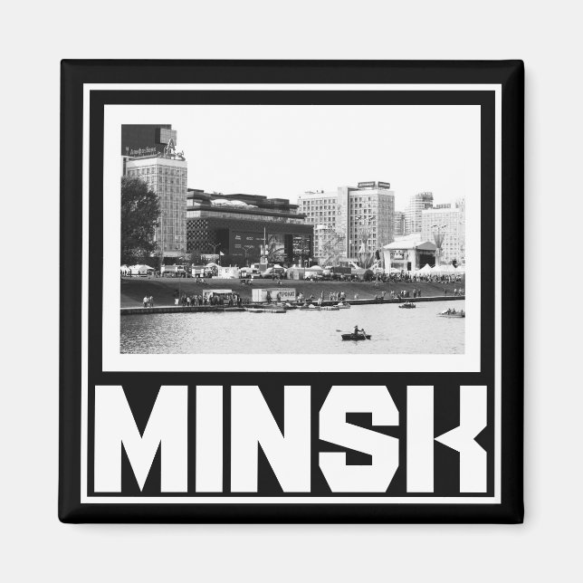Imán Minsk Architecture Cityscape Magnet de Bielorrusia (Frente)