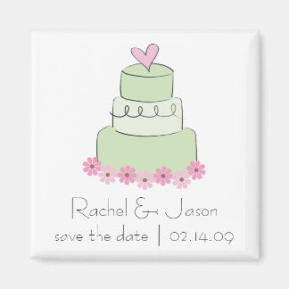 Imán Mint Boda Cake | Guardar la fecha