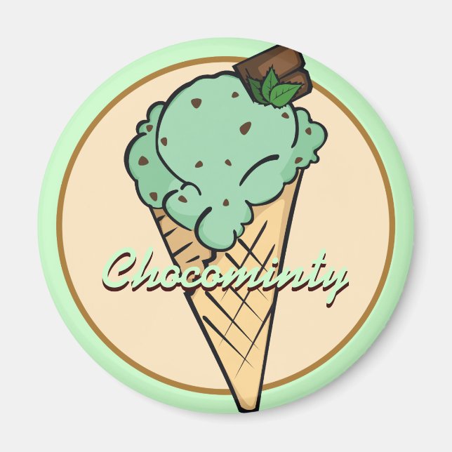 Imán Mint Chocolat-chip Ice Cream Magnet (Frente)