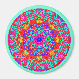 Imán Mint Fuschia Mandala Style Magnet