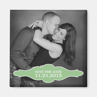 Imán Mint Green La Bon Vie Photo Save the Date Magnet