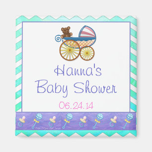 Imán Mint Ice Blue Chevron Patteryn Baby