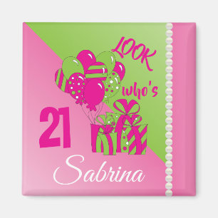 Imán Mira quién tiene 21   00.º cumpleaños - Rosa y Ver