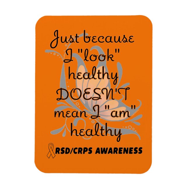 Imán "Mira" saludable/mariposa...RSD/CRPS (Vertical)