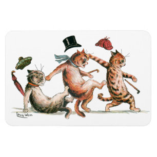 Imán Mira tus gatos de paso por Louis Wain