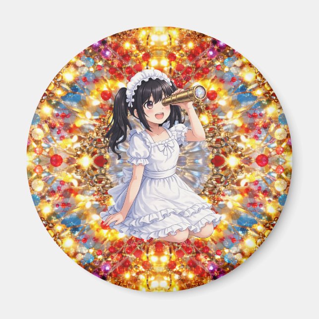 Imán Mirabella in Golden Glow – Kaleidoscope Mandala  (Frente)