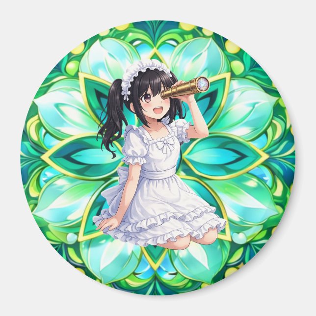 Imán Mirabella in Green Light – Mandala Magnet (Frente)