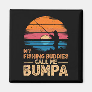 Imán Mis Amigos De La Pesca Me Llaman Bumpa Retro Vinta