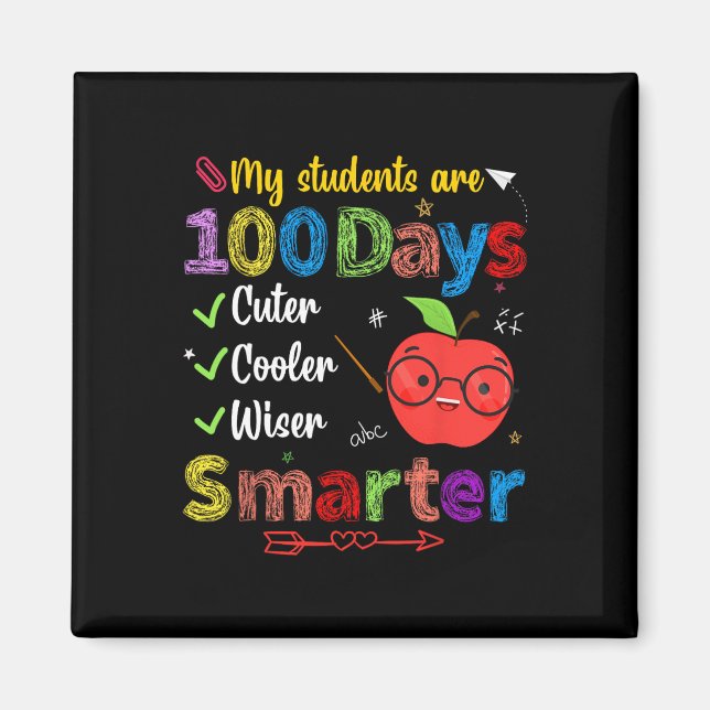 Imán Mis estudiantes son 100 días más inteligentes lind (Frente)