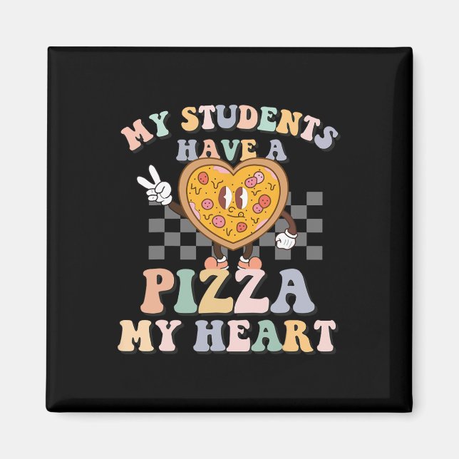 Imán Mis Estudiantes Tienen Una Pizza-Mi-Corazón (Frente)