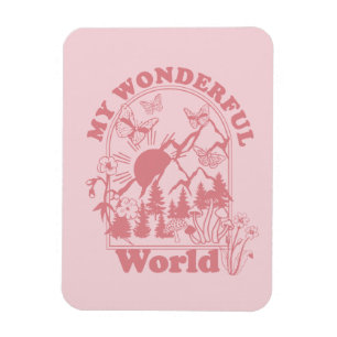 Imán Mis maravillosas flores retro del mundo