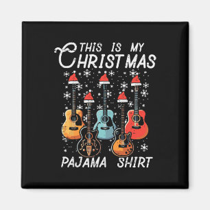 Imán Mis Navidades Guitars Camisas de Pajama Navidad Ho