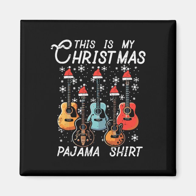 Imán Mis Navidades Guitars Camisas de Pajama Navidad Ho (Frente)