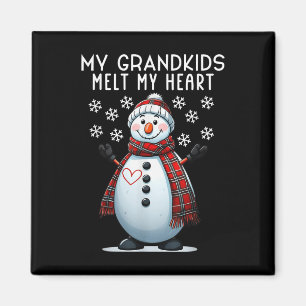Imán Mis nietos funden mi abuelo de muñeco de nieve