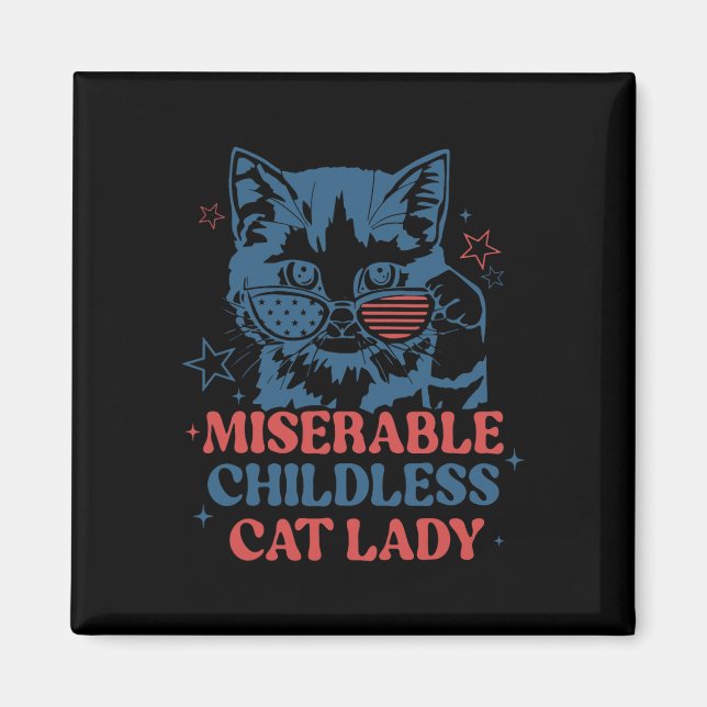 Imán Miserables gatos sin hijos para Kamala Harris 2 (Frente)