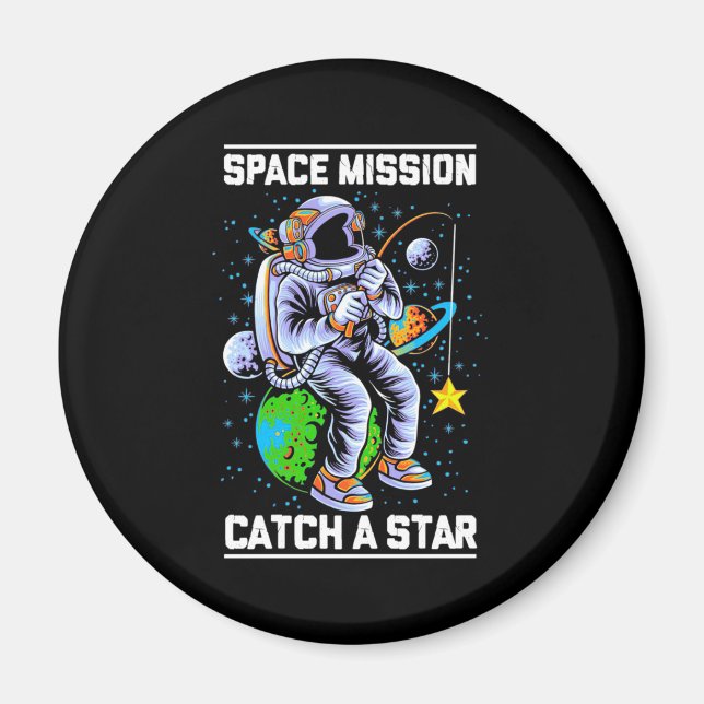 Imán Misión Espacial Astronauta Atrapa Una Estrella (Frente)
