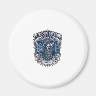 Imán Misión Nocturna Patriótica Lobo Patriota Inspirado