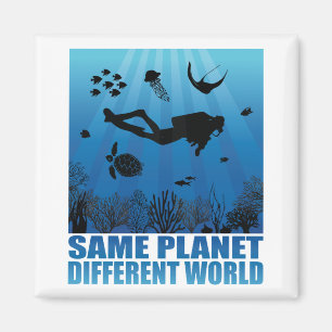 Imán Mismo planeta Diferente Buceador Mundial de Scuba
