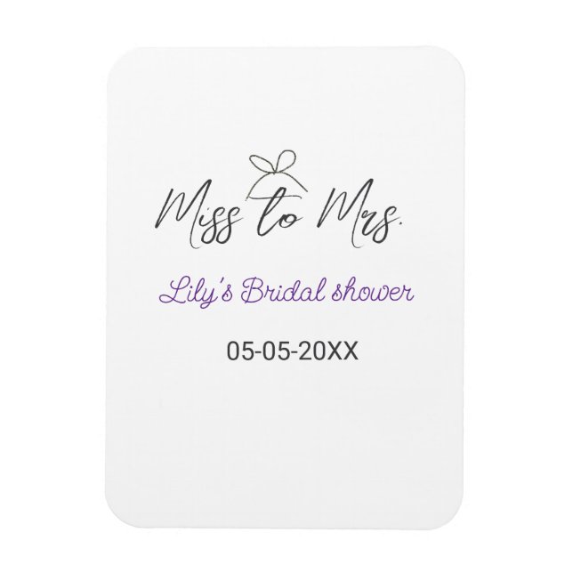 Imán Miss a la señora ducha de novia añada el nombre fe (Vertical)