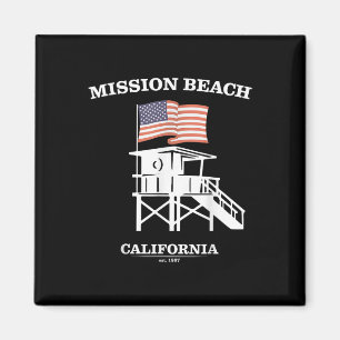 Imán Mission Beach Shirt Retro San Diego California Bea