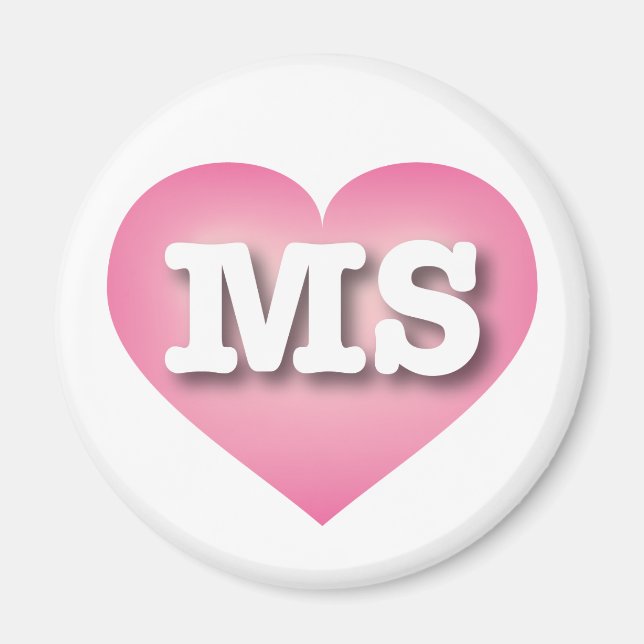 Imán Mississippi Corazón Rosa Fade - Amo la EM (Frente)
