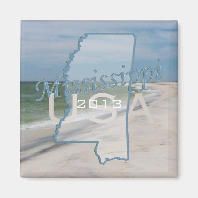 Imán Mississippi State USA Travel Souvenir Magnet (Frente)