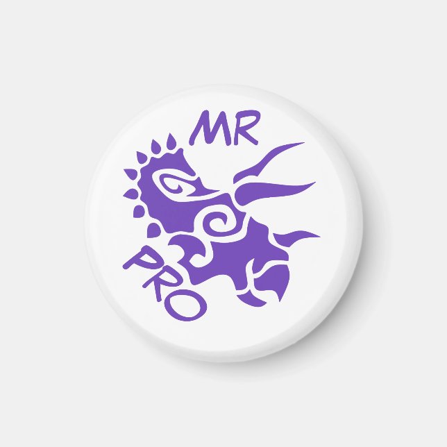 Imán Míster Púrpura Pro Triceratops asesinado antiguo (Frente)