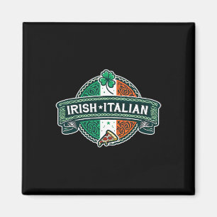 Imán Mitad irlandés mitad italiano Funny Irlandés Shamr