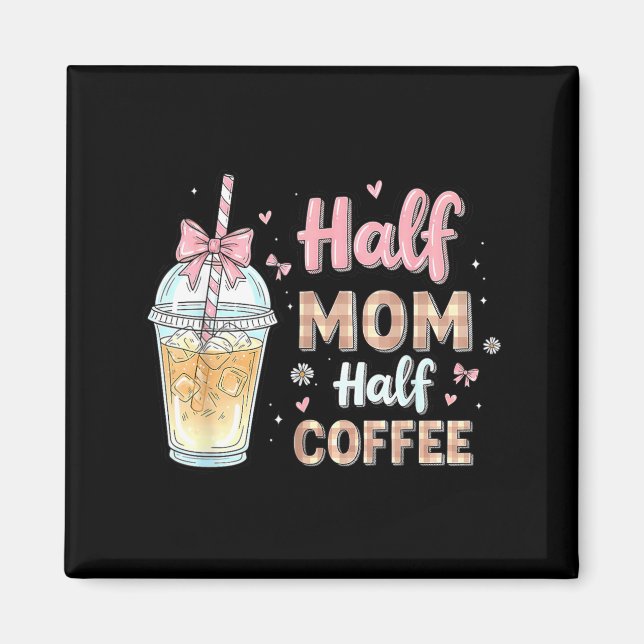 Imán Mitad Mamá Mitad Café Mono Café Helado Retro Mama (Frente)