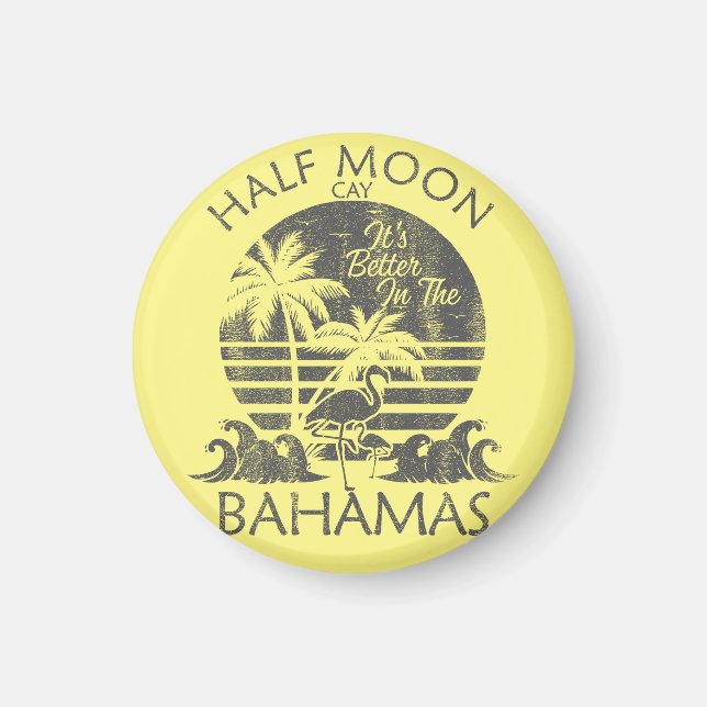 Imán Mitad Moon Cay Bahamas Magnet Vacation Cruise Retr (Frente)