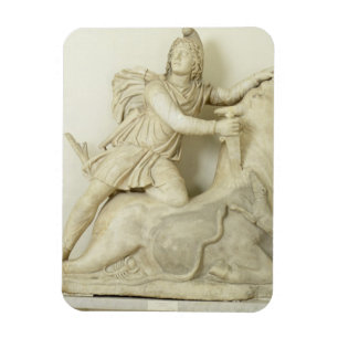 Imán Mithras que sacrifica la Bull, alivio de mármol,