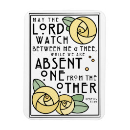 Imán Mizpah Blessing | Rosas amarillas | Estilo Art Nou
