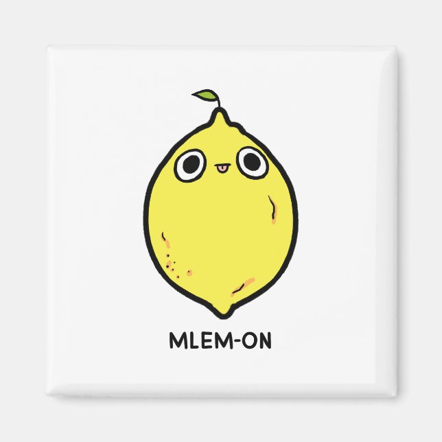 Imán Mlem-on Funny Lemon Fruit Pun Magnet (Frente)