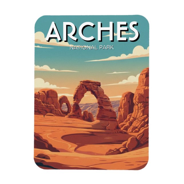 Imán Moab Utah Parque Nacional Arcos Arco Delicado (Vertical)