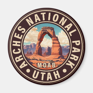 Imán Moab Utah Vintage Sunset Arches Aventura Al Aire L