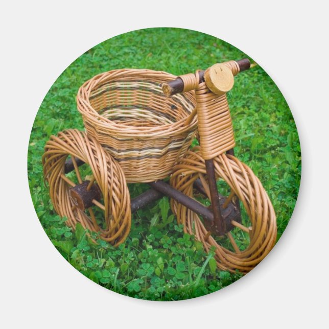 Imán Mobiliario De Cesta De Mimbre En Forma De Biciclet (Frente)