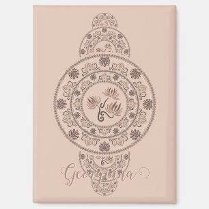 Imán Mocha Rococo Lotus Ornamentala personalizada
