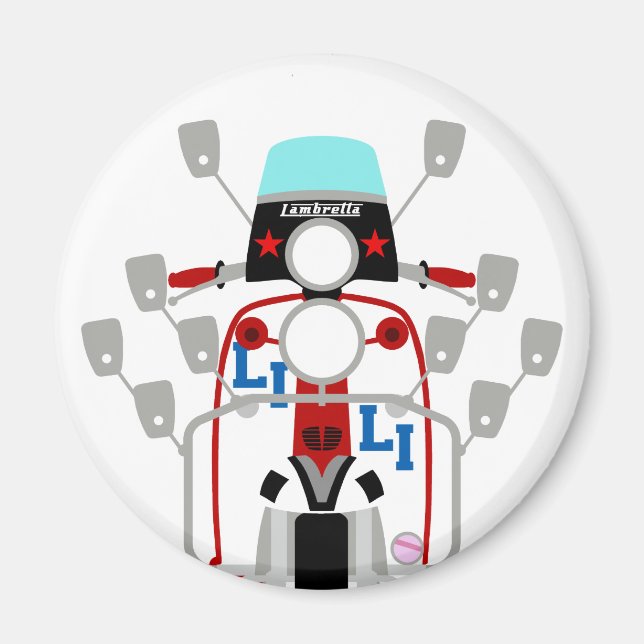 Imán Mod Brit pop art Scooter (Frente)