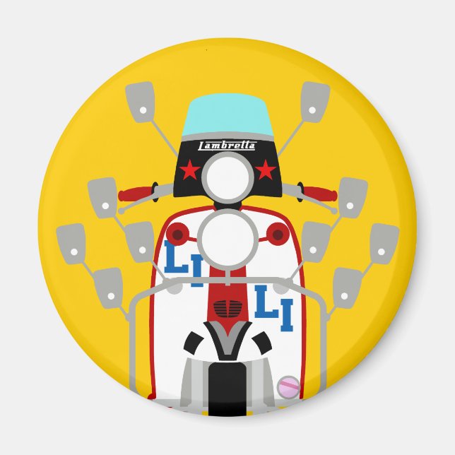 Imán Mod Brit pop art Scooter (Frente)
