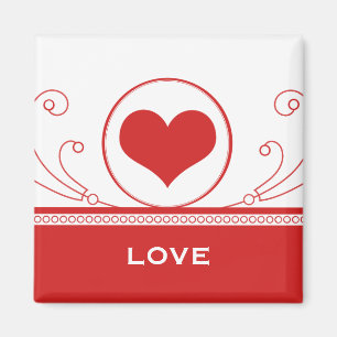 Imán Mod Heart Swirls Magnet, Rojo