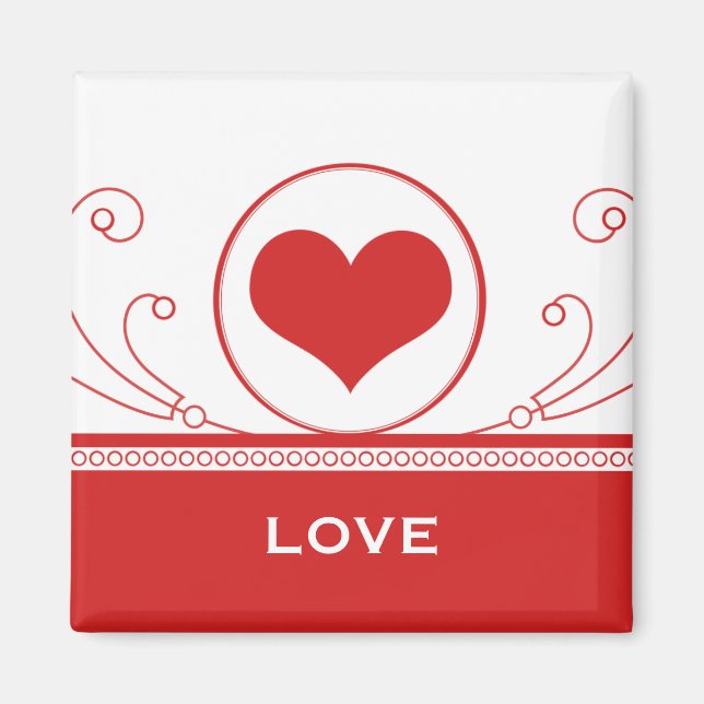 Imán Mod Heart Swirls Magnet, Rojo (Frente)