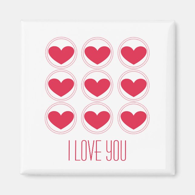 Imán Mod Hearts Love Magnet, Dark Pink (Frente)