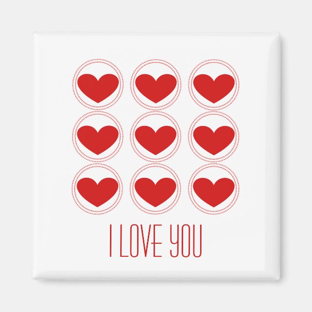 Imán Mod Hearts Love Magnet, Red (Frente)