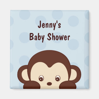 Imán Mod Monkey Polka Dots Baby Shower Favor Magnets