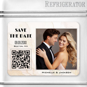 Imán Moda Boho Foto Código QR Guardar fecha