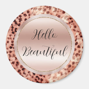 Imán Moda Bonito Girly Rosa Gold Leopard
