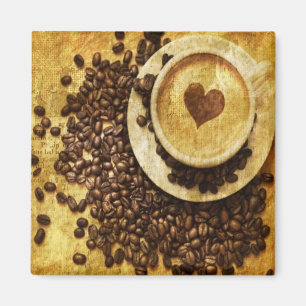 Imán Moda Capuchino Java Café frijol Café Lover